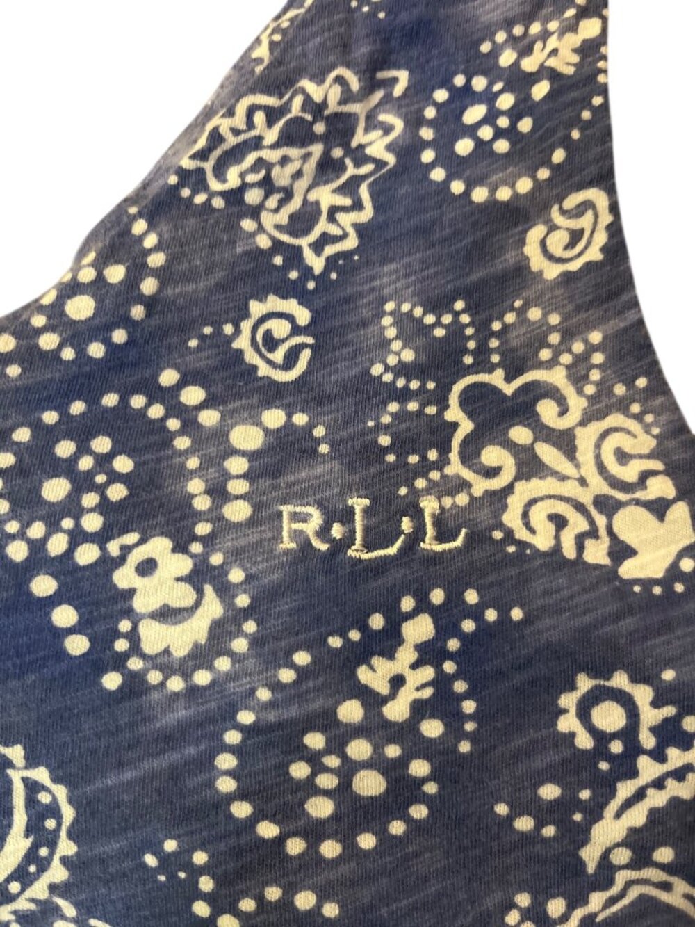 Lauren Ralph Lauren Cotton Dress Womens M Blue White Floral Summer Beach Tunic - Picture 6 of 10